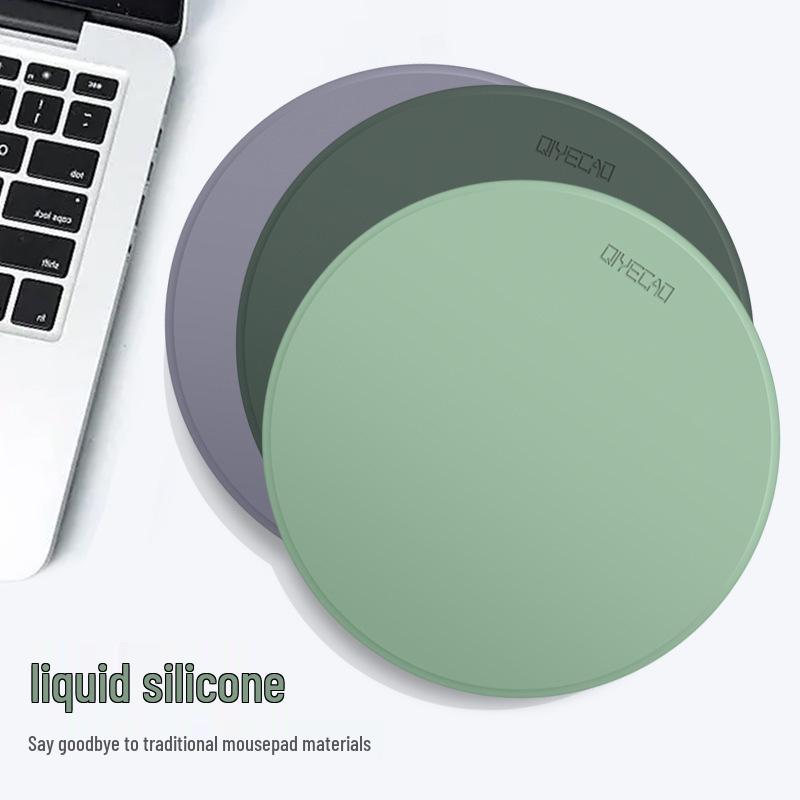 Small Odorless Liquid Feel Leather Mouse Pad with Wrist Rest for Office Desk