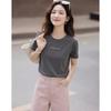 Demana Women's Breathable Cotton Letter Embroidered T-Shirt