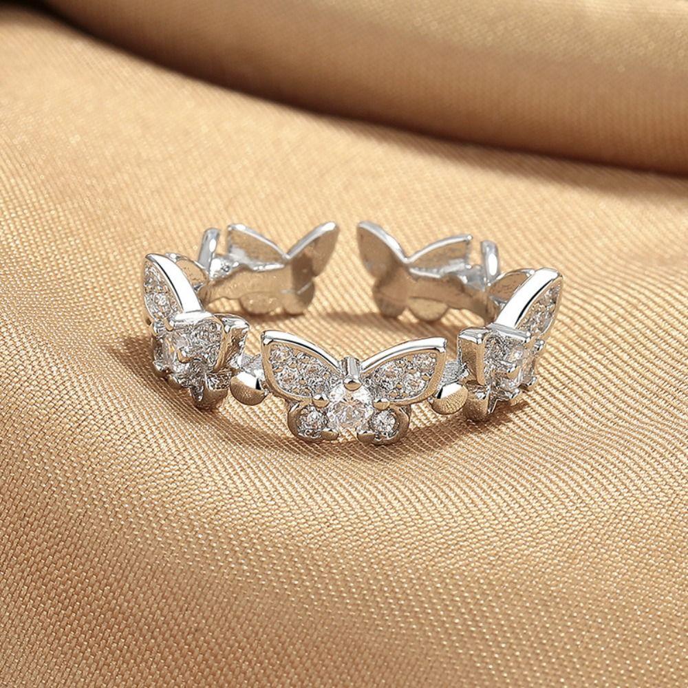 Dainty Jewelry Butterfly Rings Vintage Finger Rings New Fashion Zircon Rings Valentine‘s Day