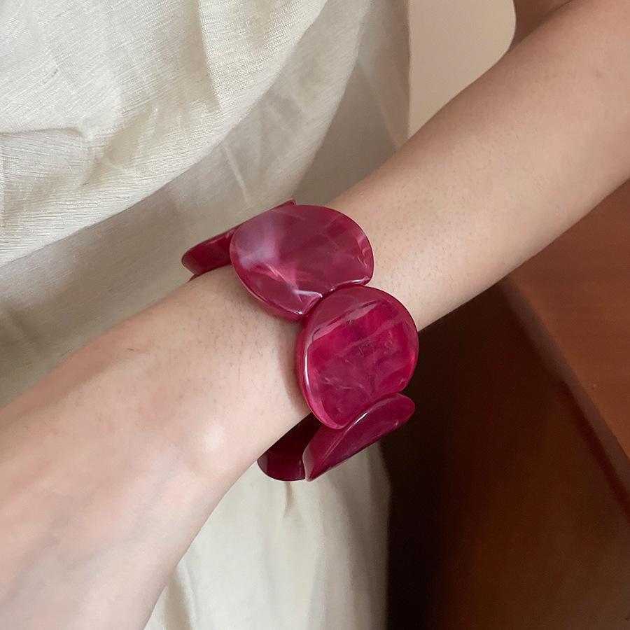 Acrylic Ombre Spliced Round Bracelet - 2025 Trendy Sweet and Versatile High-End Jewelry