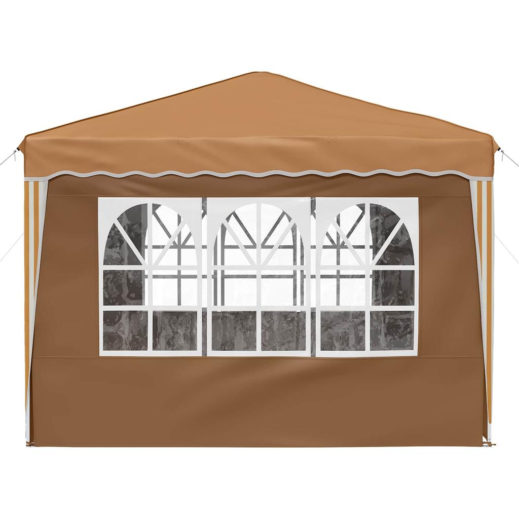 Pop Up Party Tent 288 X 288 X 245 Cm Beige Oxford Fabric