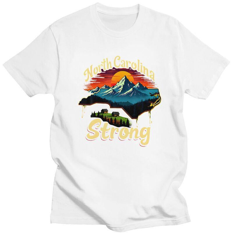 North Carolina Strong T Shirt for Men 100 Cotton Tshirt Fashion Summer Style Short Sleeve Tee Shirt Loose Fit Clothing Gift