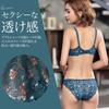 Karim Underwire Bra and Panty Beautiful Breast Cute and Navy Size XL Women's Set, Enhancement, Underwear, Sexy, All-Lace, Sheer, (Navy, (38/85AB))