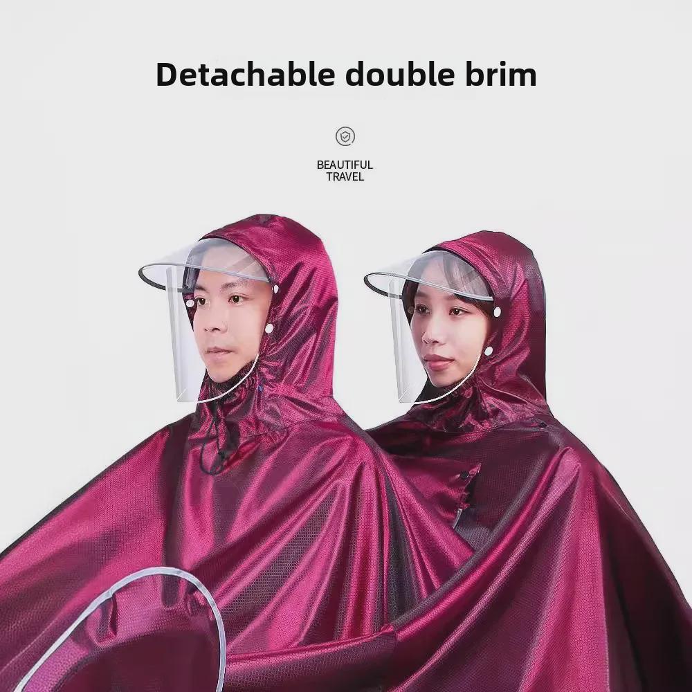 Double Electric Car/Motorcycle Raincoat - Thickened, Enlarged Jacquard for Two Adults
