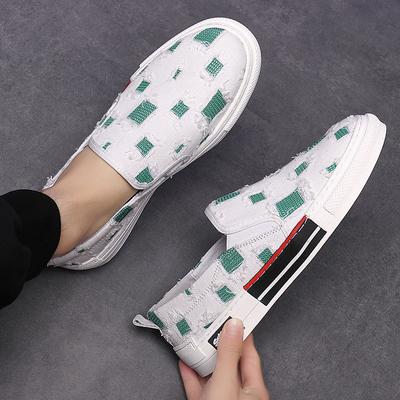 Fashion Fashion New Men's Mix Color Patchwork Breathable Canvas Shoes Male Casual Slip On Walking Sneakers Footwear Flats Zapatos Hombr