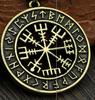 Nordic Viking Runes Compass Pendant Necklace - Men's Trendy Accessory