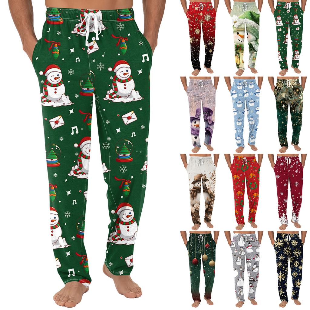 Herre Ensfargede Strikkede Ensfargede Lomme Fritidsbukser Hjem Pyjamasbukser