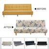 LANMOLIFE Armless Futon Sofa Cover Printed Elastic Sofa Covers Removable Cleaning Spandex Sofa Covers Suitable For Home Decor