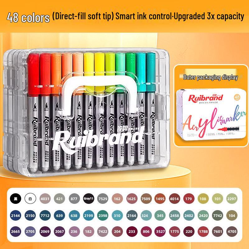 Translucent Soft Tip Acrylic Marker for Layering, DIY Art, Children's Graffiti, and Elementary School Drawing.