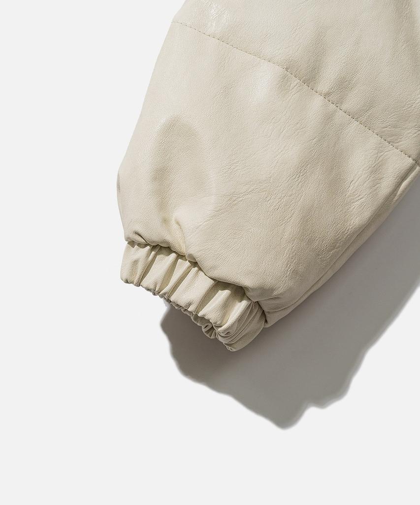 Vastic Semi-Over Leather Padded Jacket_Ivory