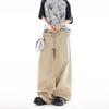 Spring and Autumn Wide-leg Drawstring Design Pants Men's and Women's Overalls Casual Loose and Versatile Wide-leg Trousers