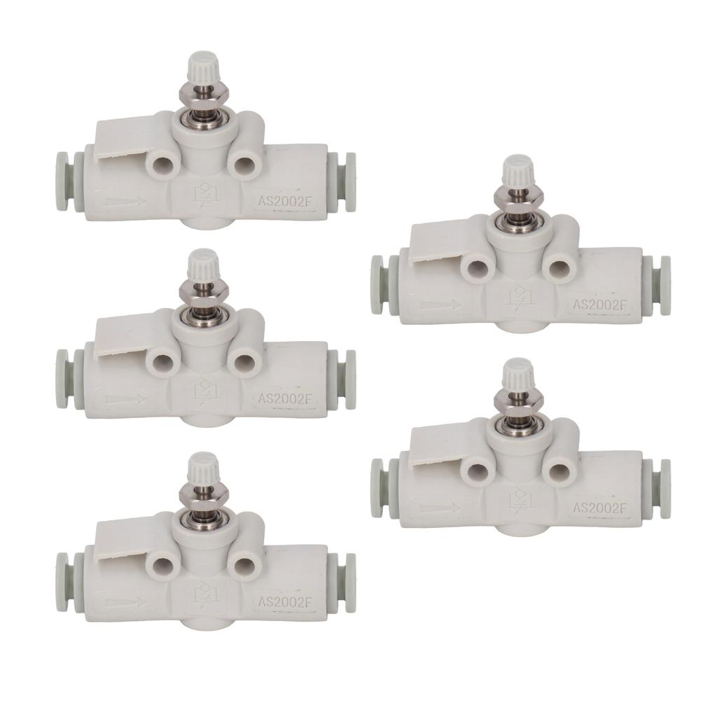 5PCS Throttle Valve Straight Through PVC Regulating Valve Pneumatic Fittings for 4mm Pipe Diameter