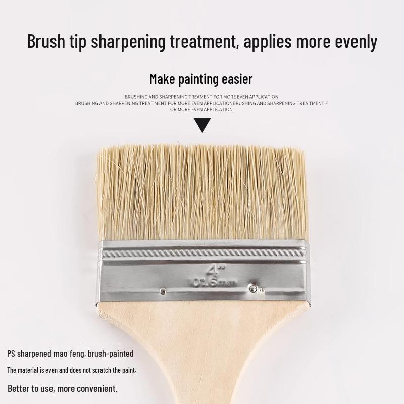 Soft Bristle Wool Brush - Non-Shedding Brush for Paint, Coating, Barbecue & Baking