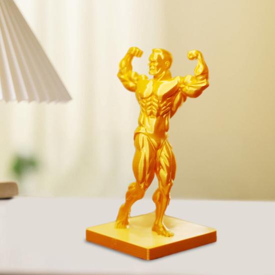 3D Printed Muscle Man Golden Bodybuilding Collectible Muscular Male Man Figure Figurine Funny Desktop Sculpture