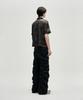 NOT4NERD Shirring Panel Curved Nylon Cargo Pants - Black