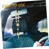 Baluue Blue Pearl Decorative Car Mirror Decorative Flower Pendant