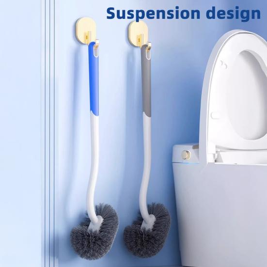 Toilet Brush with Suspension Design Hemisphere Head Extended Handle Suspension Style Toilet Brush Bathroom Cleaning Tool