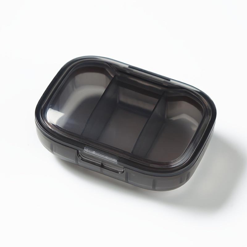 1/2pc Mini portable pill storage box, 3-compartment pill box, tablet storage container, dust-proof medicine storage box