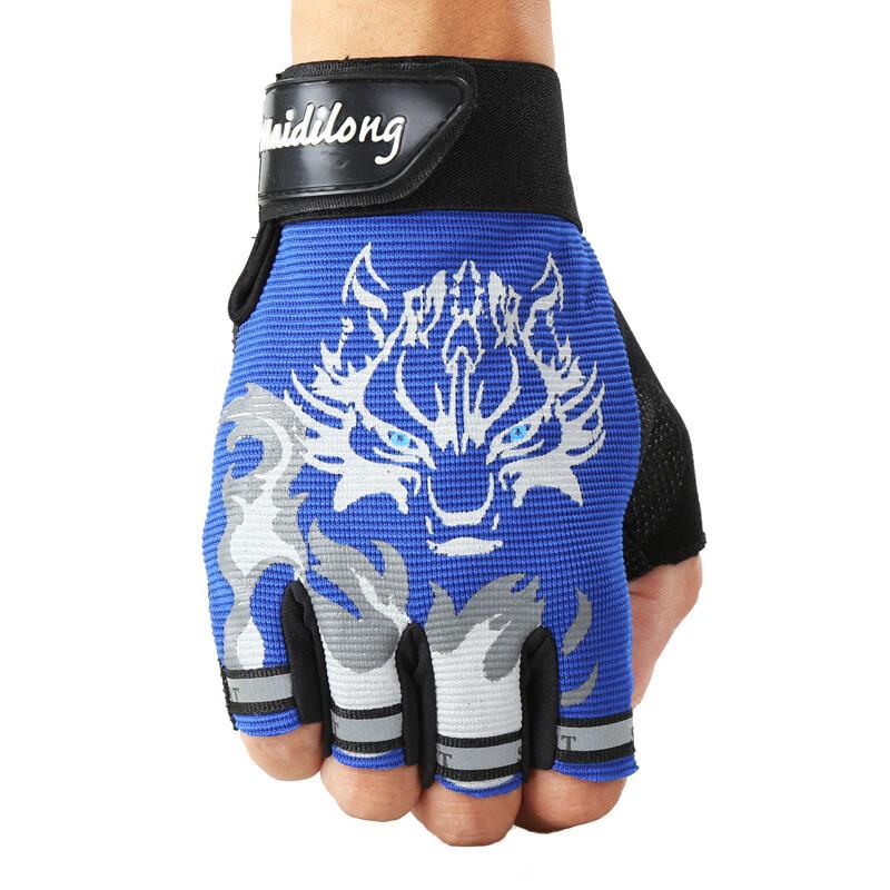 Wolf Head Breathable Half-Finger Cycling Gloves XL