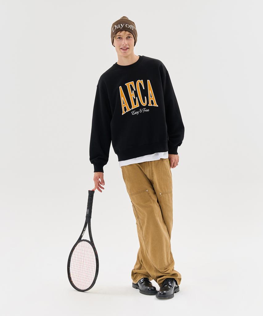 AECA Aeca Arch Felt Sweat Shirts-Black