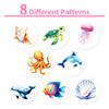 500 Sheets/Roll Eight Patterns Circular Underwater Animals Roll Stickers Cartoon Fish Children'S Handmade Stickers