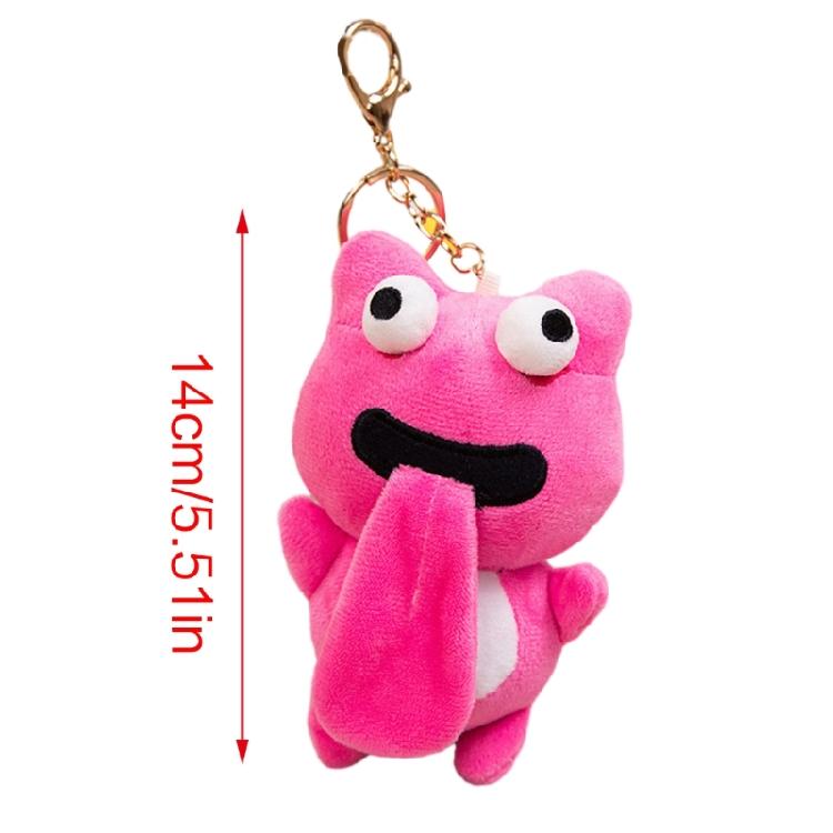 Backpack Charm Plush Keychains Sticking Out Tongue Frog Magnetic Attraction Toy