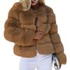 European and American manufacturers winter warm imitation fur jacket women's short fox hair splicing coat