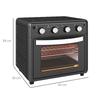 Mini Oven, Air Fryer, 90-230 degrees C, 7 Programs, Accessories, Black