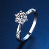 One Carat Moissanite Six-Prong Sterling Silver Ring with GRA Certification - Perfect for Proposal or Qixi Gift, S925