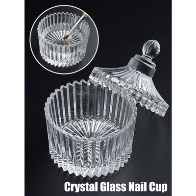 Nagelkunst Pinsel Reiniger Tasse Acryl Pulver Flüssigkeit Kristall Glas Schale Deckel Schüssel Tassenhalter Ausrüstung Nagelwerkzeug Für Nagelkunst