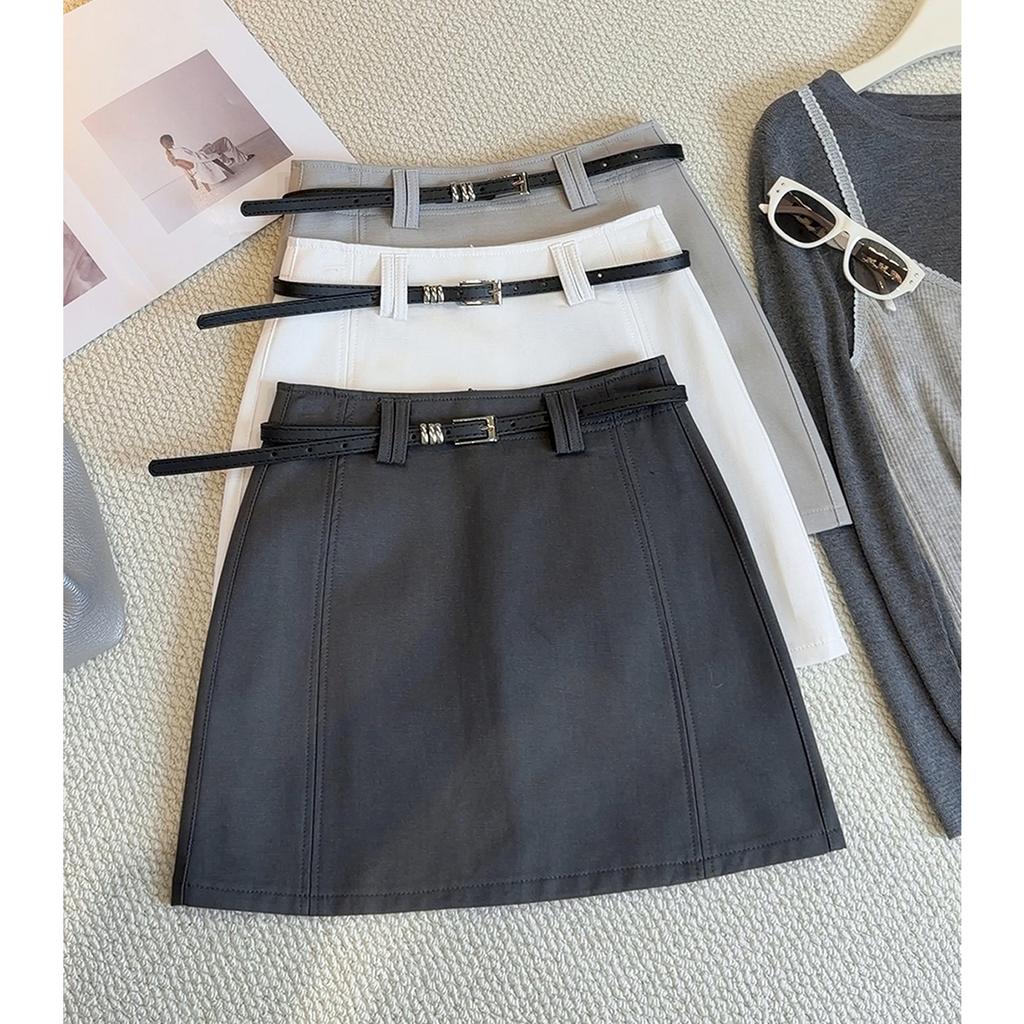 Women's High Waist Pencil Skirt Slim Fit Korean Leisure Mini Skirt Solid Color Zipper Split Skirt
