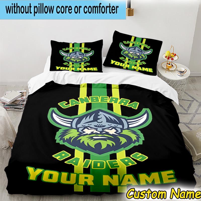 3pcs Custom Name Raiders Team Spirit Bedding Set Includes 1 Duvet Cover & 2 Pillowcases for All Seasons Dormitory Home Decor Christmas gifts