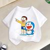 Doraemons Series Boys Girls Short Sleeve Top Summer Hot Cartoon T-shirt Cute Kids Base Clothes O-neck Funny Birthday Gift