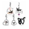 FC Jewelry Fit Original Charm Bracelet 925 Silver French Bulldog Sleep On Bone Moon Pendant Bead For Making Memorial Berloque