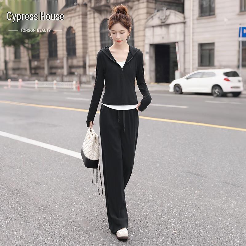 Sibaishe Faux Two-Piece Top & Drawstring Pants Set M