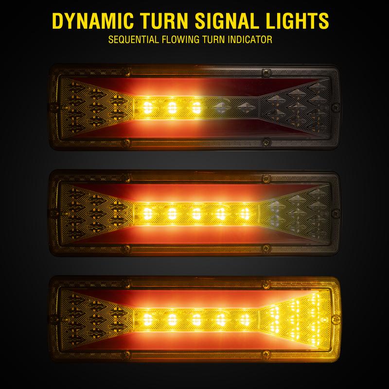 2PC Trailer Tail Light 41LED Brake Running Turn Signal Reverse Light IP65 Waterproof 12V Truck Trailer Caravan Van RV UTV Camper