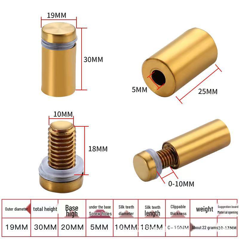 Decorative Acrylic Stand Nails - Stainless Steel Advertising Screws for Glass