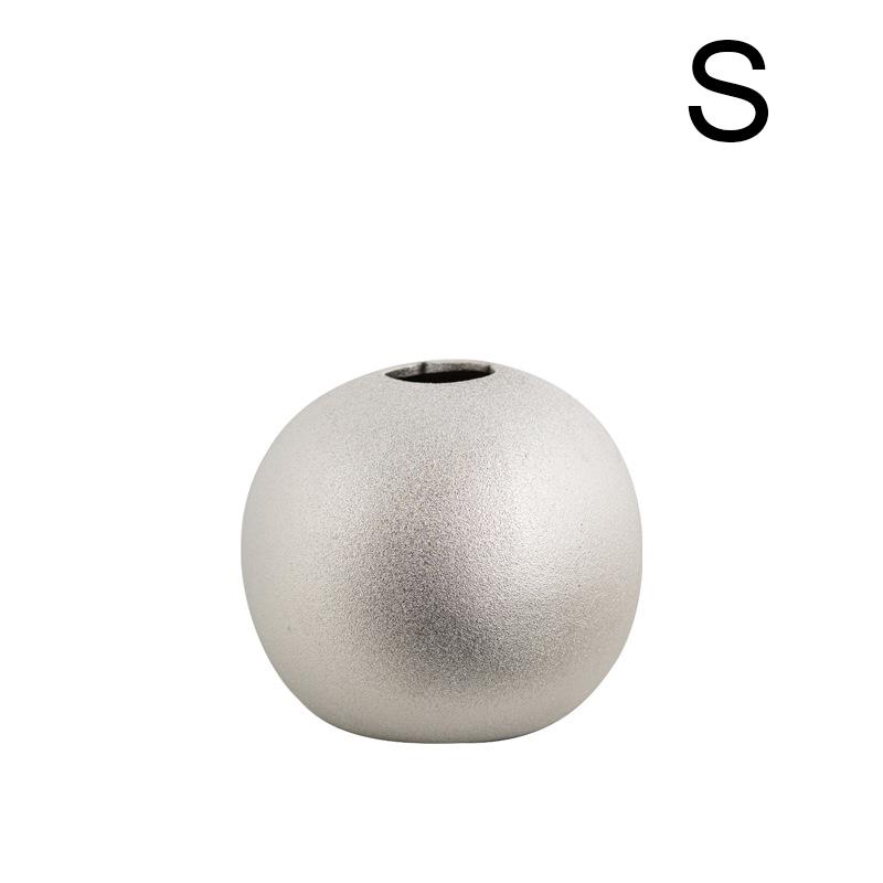 

1 шт. Роскошная матовая сферическая керамическая ваза Современное украшение дома Гальваническое покрытие Матовое Трендовая геометрическая отделка Декоративная сфера S