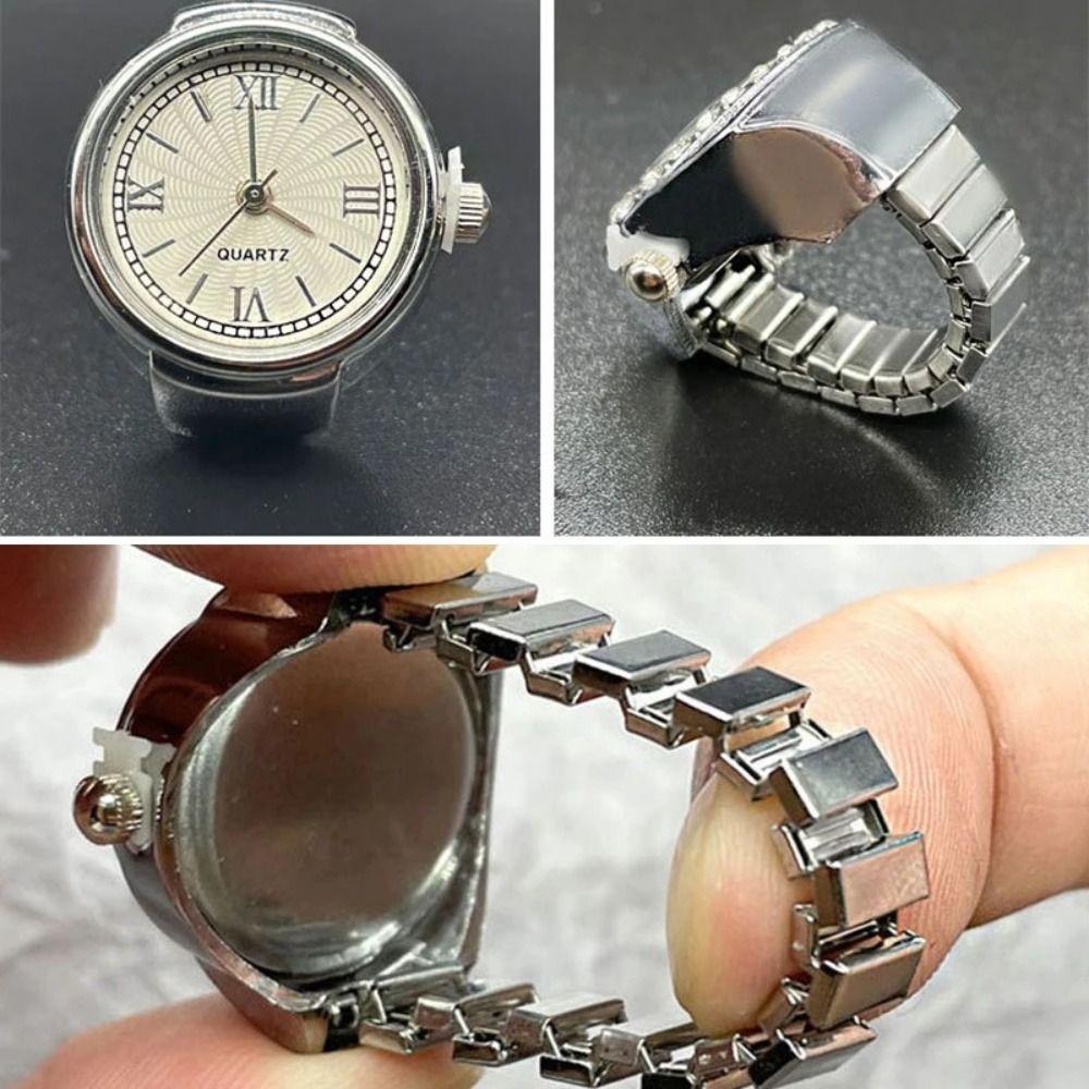 Vintage Ring Watches Mini Elastic Strap Ring Fashion Quartz Watch Rings Jewelry