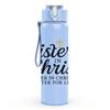 1PC Sisters In Christ Wreath Text 750ml Color Plastic Sports Water Bottle Leakproof Flip Straw Lid Suitable for Sports Office Home Use