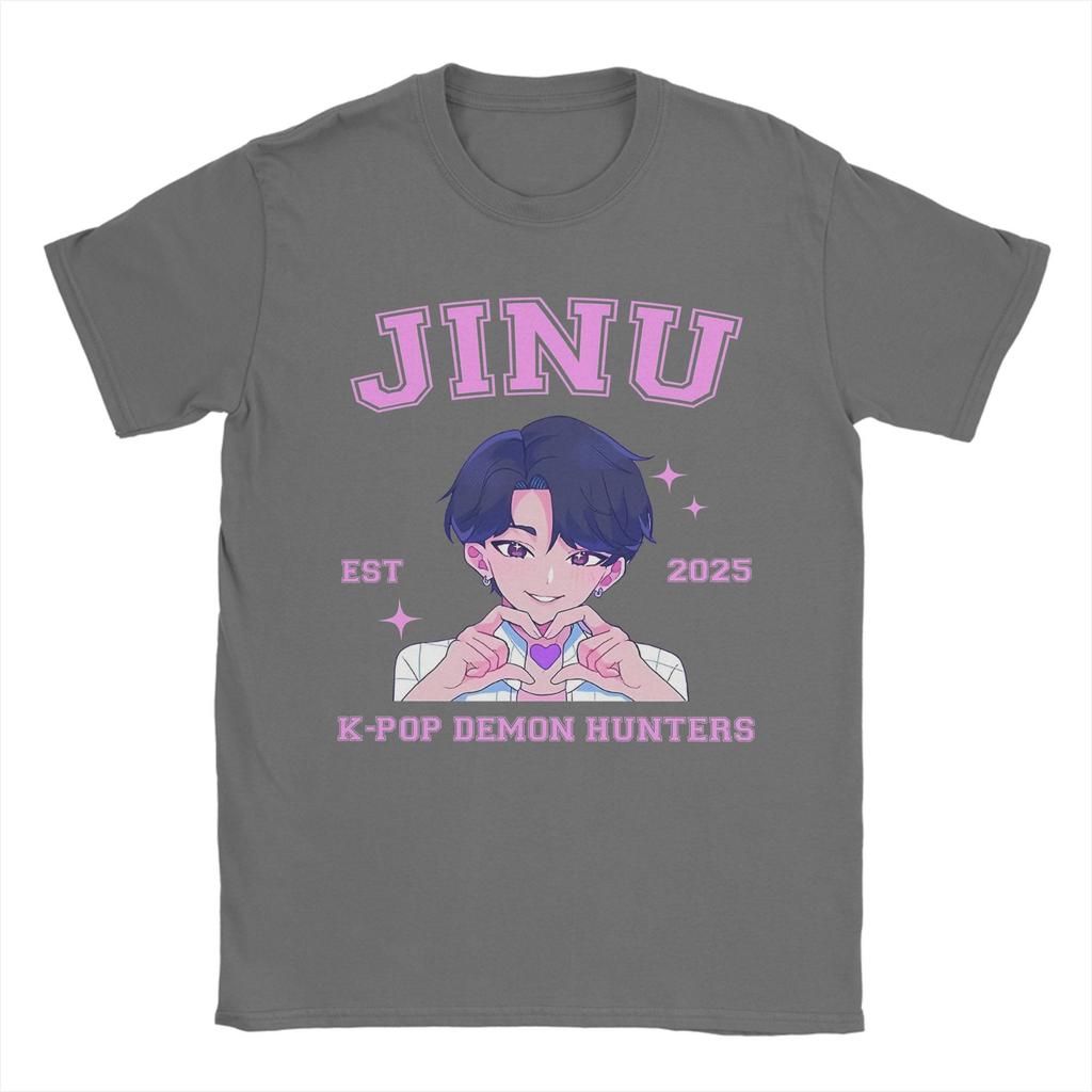 JINU Saja Boys Kpop Demon Hunters T-Shirt Men  Vintage Pure Cotton Tee Shirt O Neck Short Sleeve T Shirt Adult Tops