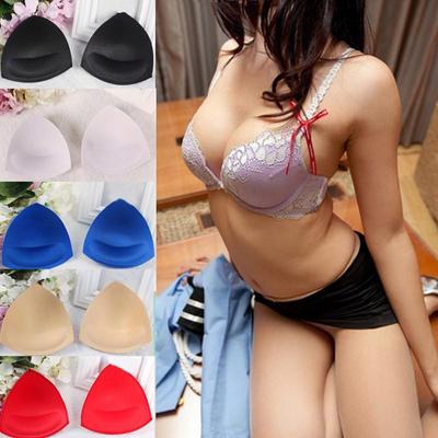 1 Pair Sponge Foam Bra Swimwear Padding Inserts Triangle Stereotypes Massage Chest Pad