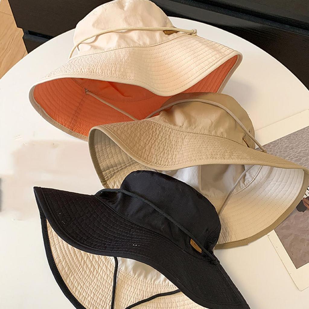 New Summer UV Protection Hat for Women Wide Brim Double-side Wear Fishermen Cap Female Solid Color Hiking Climbing Sunshade Hat