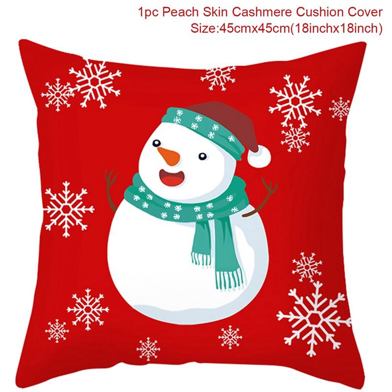 Christmas Cushion Cover  Decoration Home Santa  Decorations  Gift Navidad Happy New Year 2022