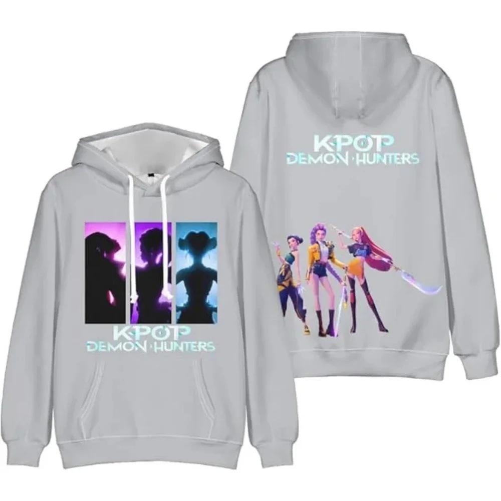 Felpa con Cappuccio KPop Cacciatori di Demoni Harajuku Pullover Top Donna Uomo Felpe Nuovo Film Stampato Manica Lunga Moda Femminile Streetwear 8 Colori