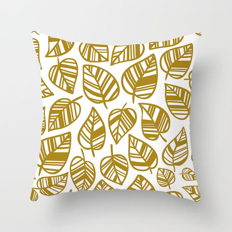 Sofa Pillow Cover, Cushion Cover, Nordic Home Textile Fabrics, Simple Golden Digital Printing
