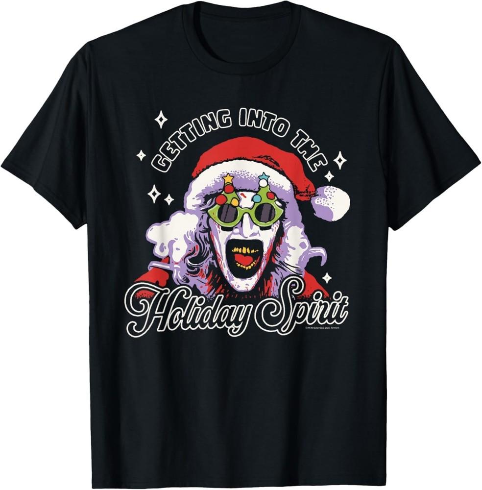 Terrifier Holiday Spirit Santa Illustration Horror Movie T-Shirt 3XL