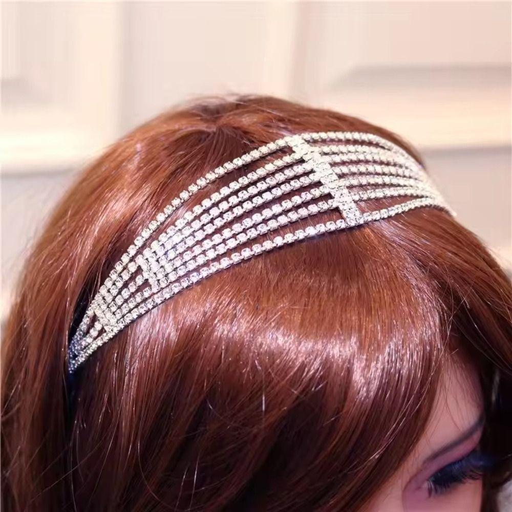 Bling Rhinestone Chain Head Jewelry Fashion Princess Headpieces  Daily Banquet Wedding Photo