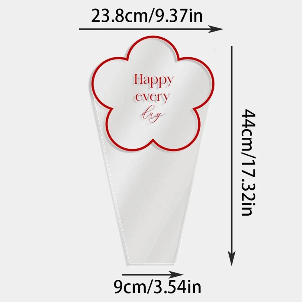 50pcs Transparent Flowers Packaging Plastic Bags Portable Bouquet Wrapping Paper Florist