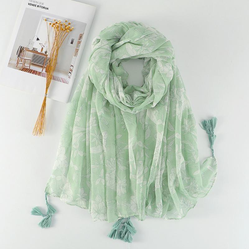 Autumn and winter small fresh rendering ink painting butterfly printing warm shawl, travel beach towel cotton and linen feel scarf